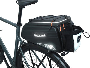 9L Waterproof Reflective Rear Bike Pannier Bag, 36x15x20 cm, Black