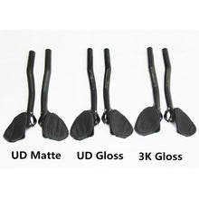 Carbon Fiber Aero Bars 340mm Clip On Bullhorn Road Bike 3K Glossy