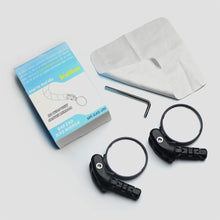 BriskMore Bike Bar End Mirror 76mm HD Glass Convex Lens 360 Rotatable