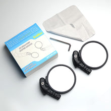 BriskMore Bike Bar End Mirror 76mm HD Glass Convex Lens 360 Rotatable