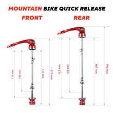 CNC Quick Release Skewer Front Rear Wheel Axle For Mountain Road Bikes
