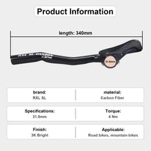 Carbon Fiber Aero Bars 340mm Clip On Bullhorn Road Bike 3K Glossy