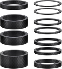 Carbon Fiber Headset Spacers 11 Pcs 1-1/8 Inch Matte Finish 6 Sizes
