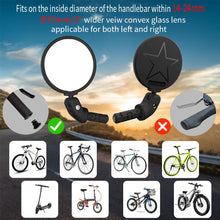 BriskMore Bike Bar End Mirror 76mm HD Glass Convex Lens 360 Rotatable