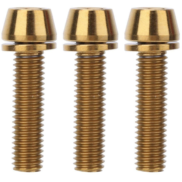 Titanium Alloy Bike Stem Bolts 3Pcs M5x20 M6x20 With Gasket Colorful