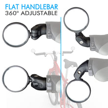 BriskMore Bike Bar End Mirror 76mm HD Glass Convex Lens 360 Rotatable
