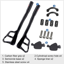 Carbon Fiber Aero Bars 340mm Clip On Bullhorn Road Bike 3K Glossy