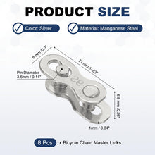 Manganese Steel Bike Master Link 6 7 8 Speed Silver 8 Pcs Replacement