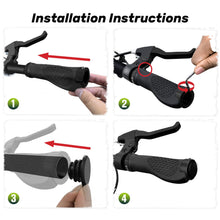 SAPLIZE Aluminum Double Lock On Bike Grips Ergonomic Anti Slip TPE