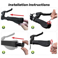 SAPLIZE Aluminum Double Lock On Bike Grips Ergonomic Anti Slip TPE