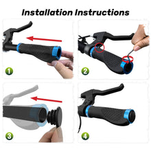 SAPLIZE Aluminum Double Lock On Bike Grips Ergonomic Anti Slip TPE