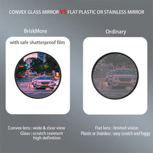 BriskMore Bike Bar End Mirror 76mm HD Glass Convex Lens 360 Rotatable