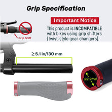 SAPLIZE Aluminum Double Lock On Bike Grips Ergonomic Anti Slip TPE