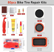 80 Piece Self Adhesive Bike Tire Patch Kit With Portable Storage Box