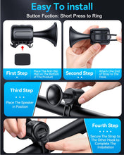 Electric Bike Horn 130dB Bell Fits 22.2-32mm Handlebars 3V Battery