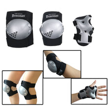 Bosoner Kids Knee Elbow Wrist Pads Set PVC Adjustable Velcro 3 To 15