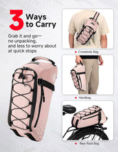 KEMIMOTO 8L PVC Water Resistant Rear Rack Bike Bag Pink