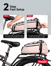 KEMIMOTO 8L PVC Water Resistant Rear Rack Bike Bag Pink