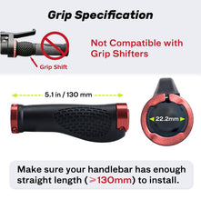 SAPLIZE Aluminum Double Lock On Bike Grips Ergonomic Anti Slip TPE