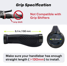 SAPLIZE Aluminum Double Lock On Bike Grips Ergonomic Anti Slip TPE