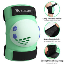 Bosoner Kids Knee Elbow Wrist Pads Set PVC Adjustable Velcro 3 To 15