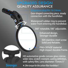 BriskMore Bike Bar End Mirror 76mm HD Glass Convex Lens 360 Rotatable