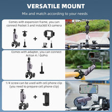 Aluminum Bike Mount Clamp With Adapters For Insta360 X5 X4 X3 Go 3S