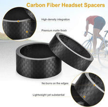 Carbon Fiber Headset Spacers 11 Pcs 1-1/8 Inch Matte Finish 6 Sizes