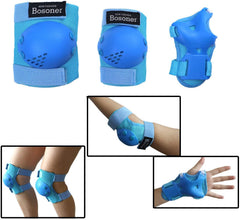 Bosoner Kids Knee Elbow Wrist Pads Set PVC Adjustable Velcro 3 To 15