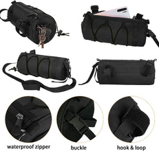 2.5L Waterproof Bike Handlebar Bag With Zipper And Shoulder Strap