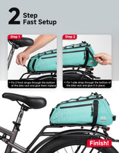 KEMIMOTO 8L PVC Water Resistant Rear Rack Bike Bag Pink