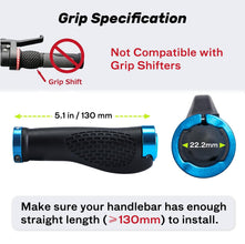 SAPLIZE Aluminum Double Lock On Bike Grips Ergonomic Anti Slip TPE