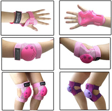 Bosoner Kids Knee Elbow Wrist Pads Set PVC Adjustable Velcro 3 To 15
