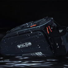9L Waterproof Reflective Rear Bike Pannier Bag, 36x15x20 cm, Black