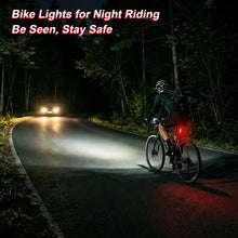 USB Rechargeable Bike Light Set Headlight Taillight Black 4 Modes