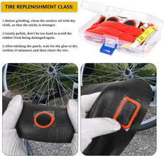 80 Piece Self Adhesive Bike Tire Patch Kit With Portable Storage Box