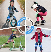 Bosoner Kids Knee Elbow Wrist Pads Set PVC Adjustable Velcro 3 To 15